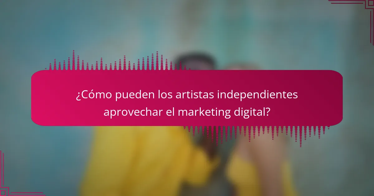 ¿Cómo pueden los artistas independientes aprovechar el marketing digital?
