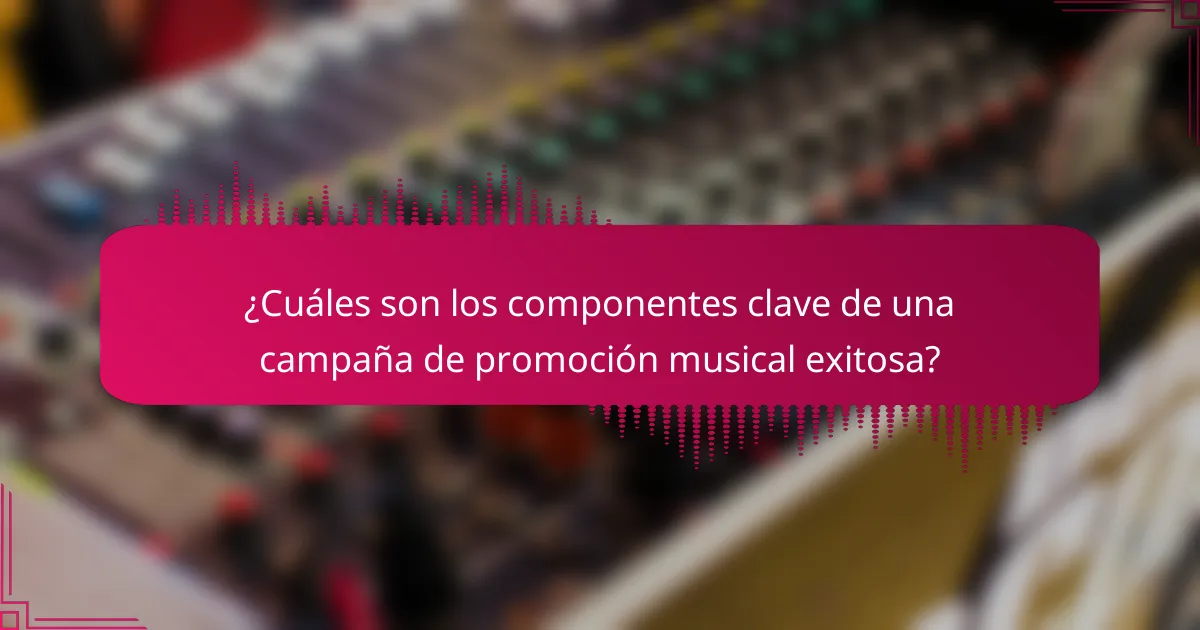¿Cuáles son los componentes clave de una campaña de promoción musical exitosa?