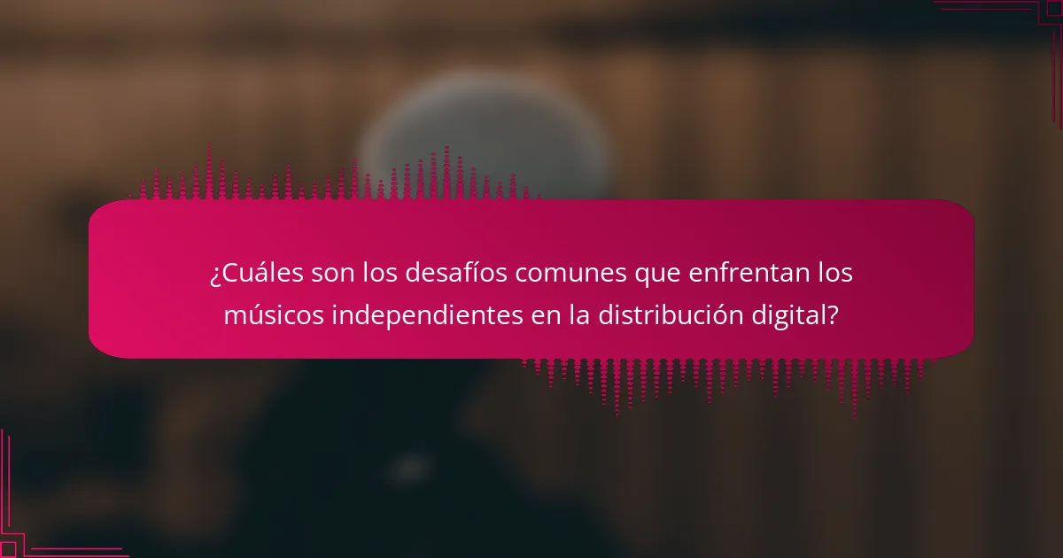 ¿Cuáles son los desafíos comunes que enfrentan los músicos independientes en la distribución digital?