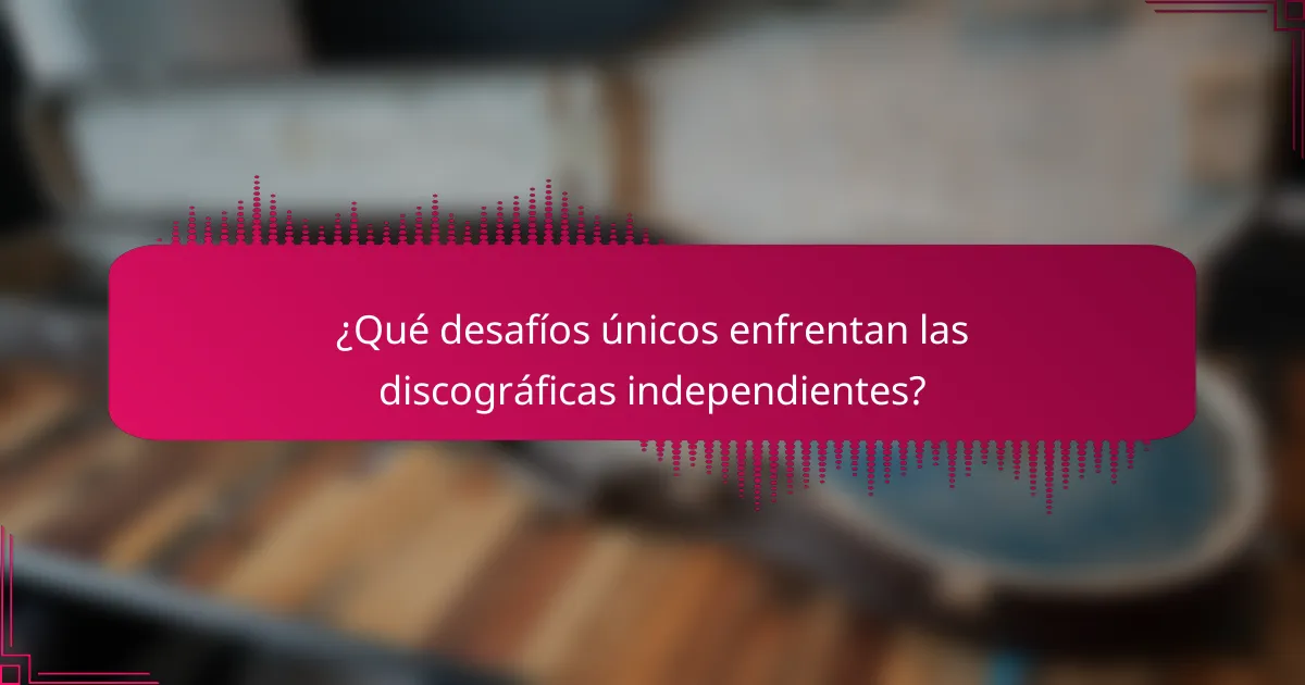 ¿Qué desafíos únicos enfrentan las discográficas independientes?